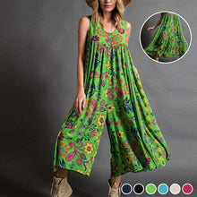 Load image into Gallery viewer, Vintage Floral Print Loose Sleeveless Jumpsuit