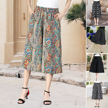 Load image into Gallery viewer, Women&#39;s High Elastic Waist Pleated Chiffon Wide Leg Culottes