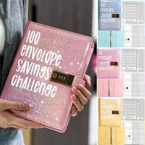 100 Envelope Saving Challenge Binder with Lock