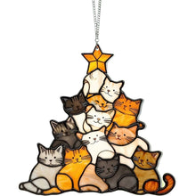 Load image into Gallery viewer, Cat Christmas Tree Suncatcher Ornament