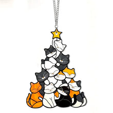 Load image into Gallery viewer, Cat Christmas Tree Suncatcher Ornament