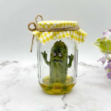 Load image into Gallery viewer, Grumpy Pickle in a Jar sculpture