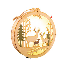 Load image into Gallery viewer, Christmas Led Lights Wooden Crafts Hanging Decorations