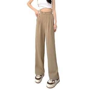 Figure-Flattering Versatile High-Waisted Wide Leg Trousers