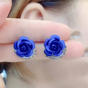 Diamond Rose Earrings