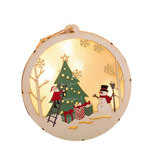 Load image into Gallery viewer, Christmas Led Lights Wooden Crafts Hanging Decorations