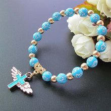 Load image into Gallery viewer, Angel Wing Cross Bracelet