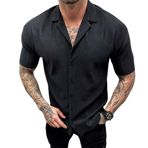 Men's Short Sleeve Cardigan Shirt