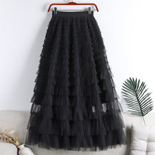 Load image into Gallery viewer, Tiered Elastic Waist Tulle Maxi Skirt