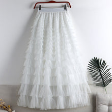 Load image into Gallery viewer, Tiered Elastic Waist Tulle Maxi Skirt