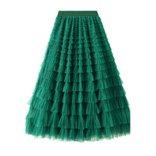 Load image into Gallery viewer, Tiered Elastic Waist Tulle Maxi Skirt