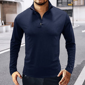 Gentleman Long Sleeve Cotton Polo Shirt