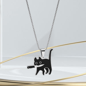 Black Knifecat Necklace