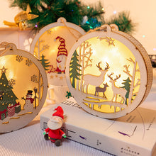 Load image into Gallery viewer, Christmas Led Lights Wooden Crafts Hanging Decorations