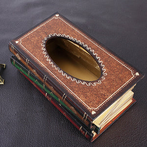 Wooden Book Tissue Box