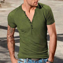 Load image into Gallery viewer, Men&#39;s Plain Henley Vacation T-shirt