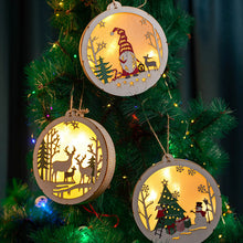 Load image into Gallery viewer, Christmas Led Lights Wooden Crafts Hanging Decorations