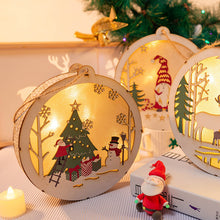 Load image into Gallery viewer, Christmas Led Lights Wooden Crafts Hanging Decorations