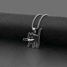 Load image into Gallery viewer, Black Knifecat Necklace