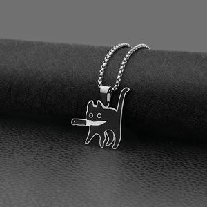 Black Knifecat Necklace