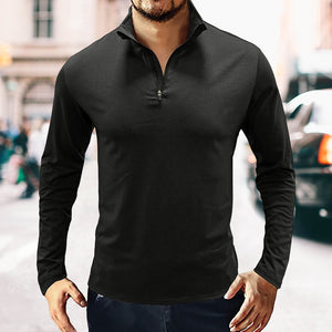 Gentleman Long Sleeve Cotton Polo Shirt