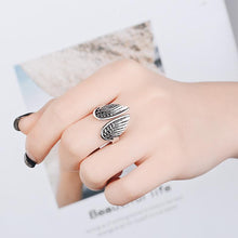 Load image into Gallery viewer, Angel Wing Silver Ring