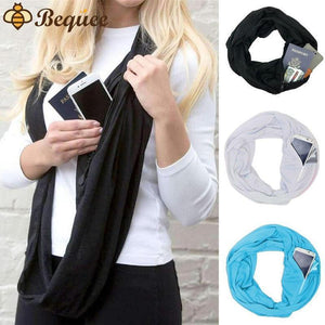 Bequee Winter Scarf With Zipped Pocket