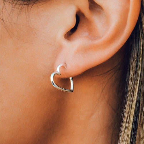 HEART HOOP EARRINGS