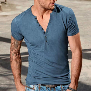 Men's Plain Henley Vacation T-shirt