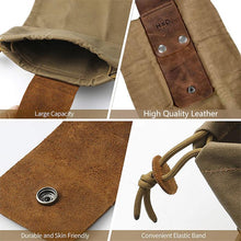 Load image into Gallery viewer, Leather and canvas bushcraft bag