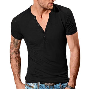 Men's Plain Henley Vacation T-shirt