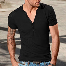 Load image into Gallery viewer, Men&#39;s Plain Henley Vacation T-shirt