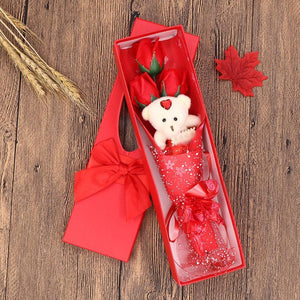 Rose Soap Bouquet With Cute Bear