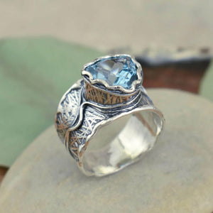 Blue Topaz Silver Ring