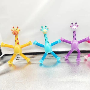 Telescopic suction cup giraffe toy