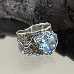 Blue Topaz Silver Ring