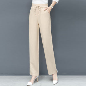 High Waist Loose Ice Silk Pants