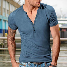 Load image into Gallery viewer, Men&#39;s Plain Henley Vacation T-shirt