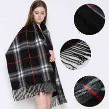 Load image into Gallery viewer, Plaid Shawl Wrap With Pockets