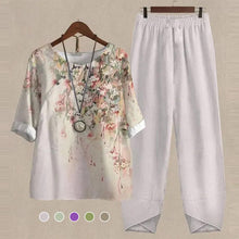 Load image into Gallery viewer, Women&#39;s Two Piece Outfits Floral Crewneck Suit