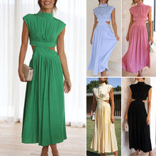 Load image into Gallery viewer, Cutout Waist Pocketed Vacation Midi Dress