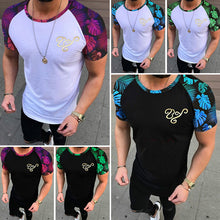 Load image into Gallery viewer, Men&#39;s Fashion Sports Fitness Color Matching Short-sleeved T-shirt