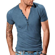 Load image into Gallery viewer, Men&#39;s Plain Henley Vacation T-shirt