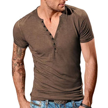 Load image into Gallery viewer, Men&#39;s Plain Henley Vacation T-shirt