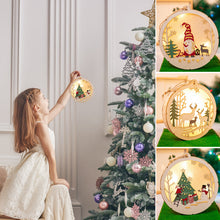 Load image into Gallery viewer, Christmas Led Lights Wooden Crafts Hanging Decorations