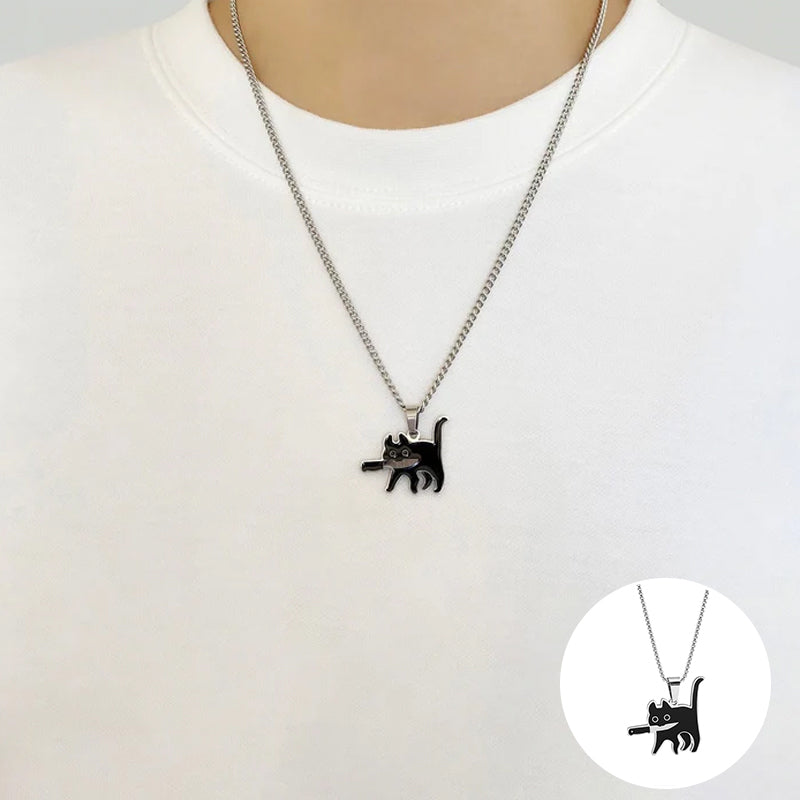 Black Knifecat Necklace