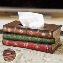 Load image into Gallery viewer, Wooden Book Tissue Box