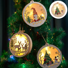 Load image into Gallery viewer, Christmas Led Lights Wooden Crafts Hanging Decorations